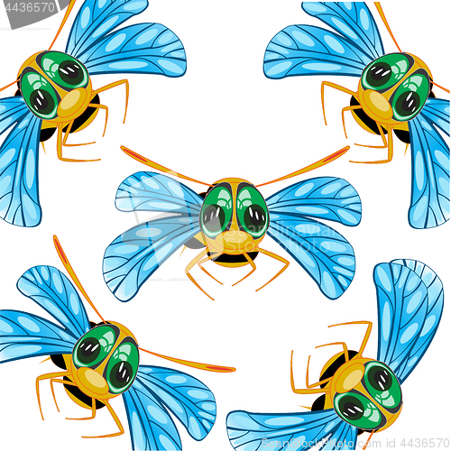 Image of Pattern from insect bee on white background