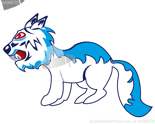 Image of Drawing wild and ravenous beast on white background