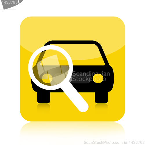 Image of Car and magnifying glass