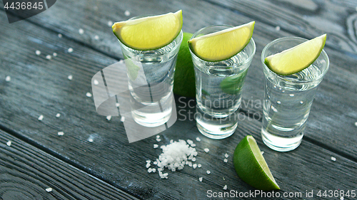 Image of Served glass shots with tequila