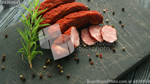 Image of Tasty sausages and spices