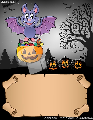 Image of Small parchment and Halloween bat 2