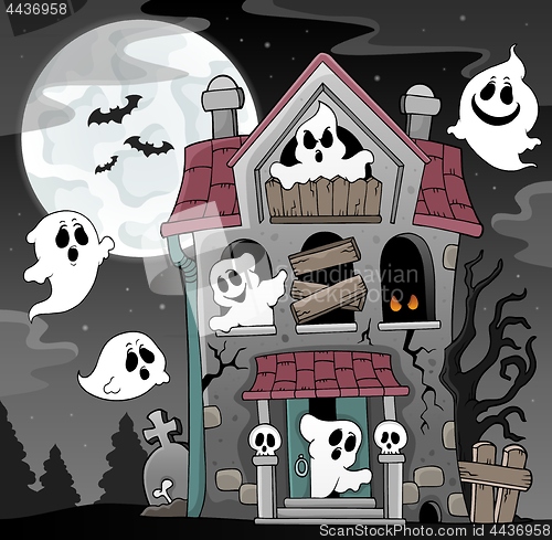 Image of Haunted house with ghosts theme 4