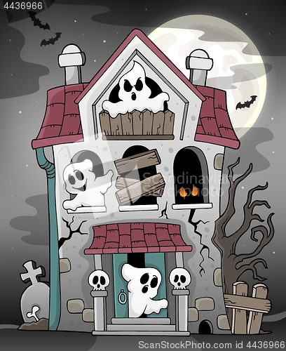 Image of Haunted house with ghosts theme 3