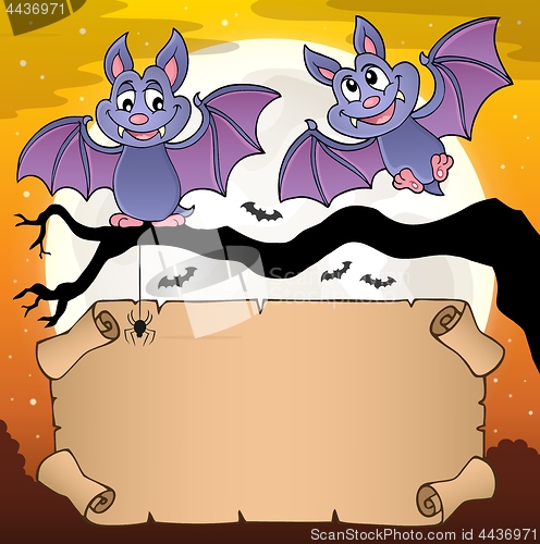 Image of Small parchment and cartoon bats