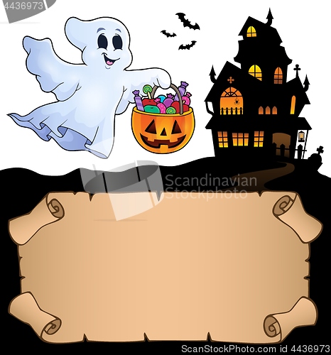 Image of Small parchment and Halloween ghost