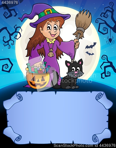 Image of Small parchment and cute witch 1