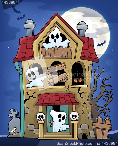 Image of Haunted house with ghosts theme 2