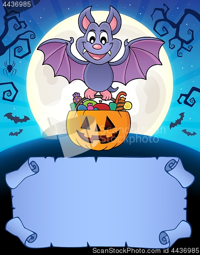 Image of Small parchment and Halloween bat 1