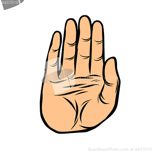 Image of palm, stop gesture