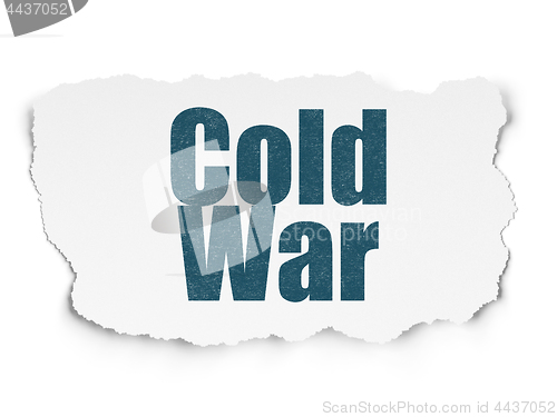Image of Political concept: Cold War on Torn Paper background
