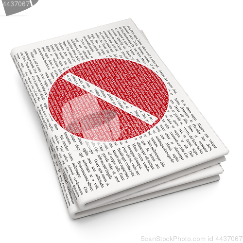 Image of Health concept: Pill on Newspaper background