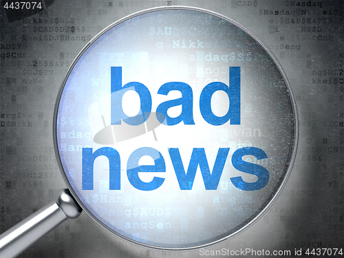 Image of News concept: Bad News with optical glass