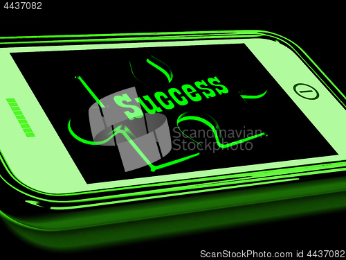 Image of Success On Smartphone Shows Progression