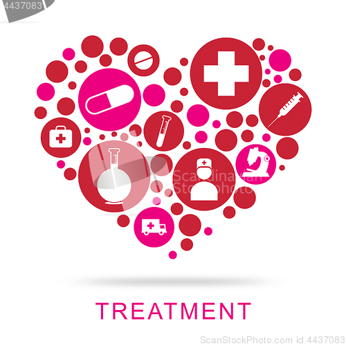 Image of Treatment Icons Represents Medical Care And Medication