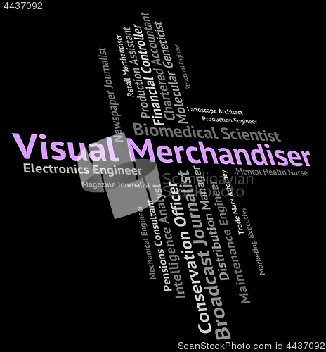 Image of Visual Merchandiser Means Tradesperson Wholesaler And Words