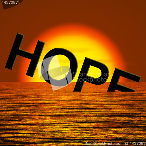 Image of Hope Word Sinking In The Sea Showing Despair