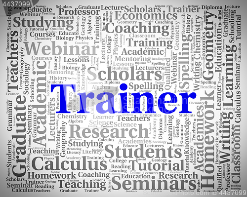 Image of Trainer Word Shows Give Lessons And Coaching