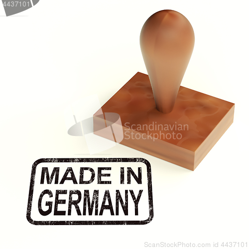 Image of Made In Germany Rubber Stamp Shows German Products