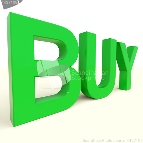 Image of  Buy Word In Green As Symbol for Commerce And Purchasing