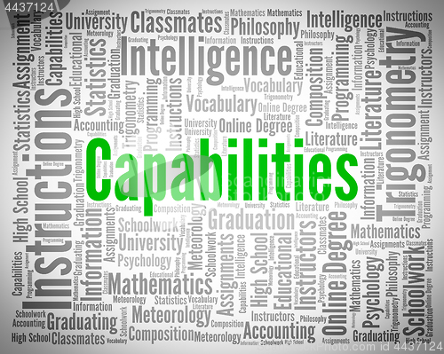 Image of Capabilities Word Means Capacity Adeptness And Competence