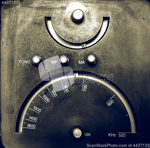 Image of Vintage looking Old AM - FM radio tuner