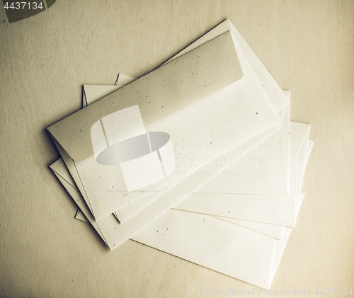 Image of Vintage looking Letter envelope on wood table
