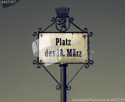 Image of Vintage looking Street sign