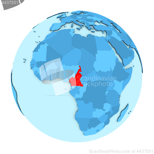 Image of Cameroon on globe isolated