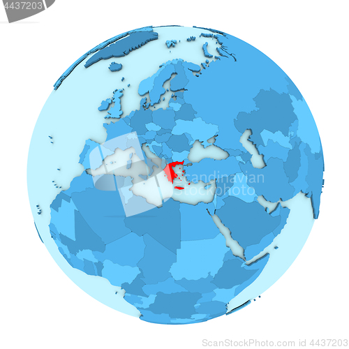 Image of Greece on globe isolated