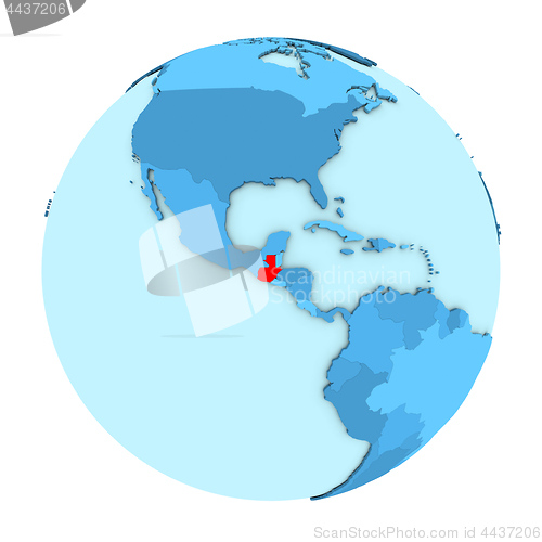 Image of Guatemala on globe isolated