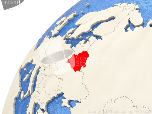 Image of Belarus on globe