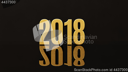 Image of Happy New Year 2018 Text Design 3D Illustration