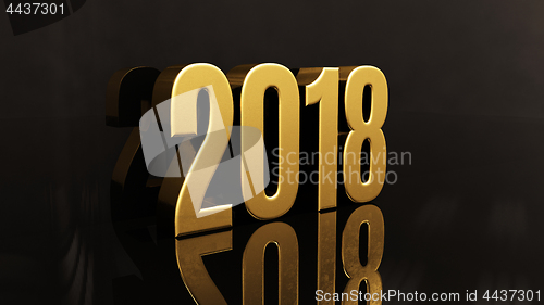 Image of Happy New Year 2018 Text Design 3D Illustration