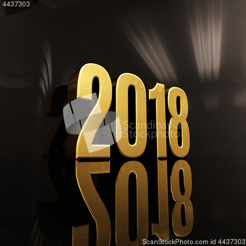 Image of Happy New Year 2018 Text Design 3D Illustration