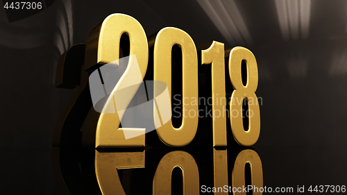 Image of Happy New Year 2018 Text Design 3D Illustration