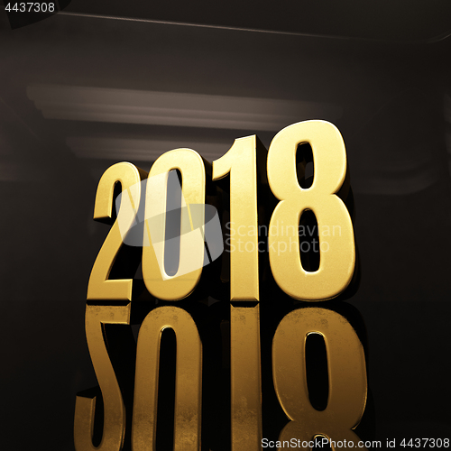 Image of Happy New Year 2018 Text Design 3D Illustration