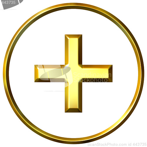 Image of 3D Golden Positive Energy Symbol