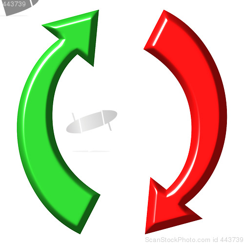 Image of 3d circular up and down arrows