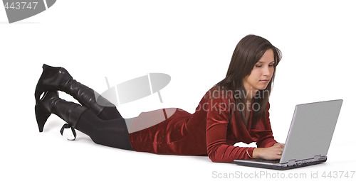 Image of Woman working on a laptop