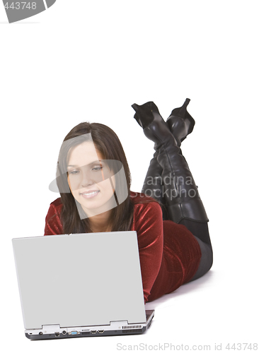 Image of Woman working on a laptop