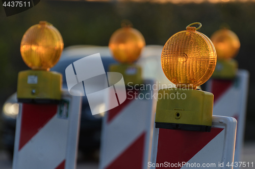 Image of Warning light at a construction site