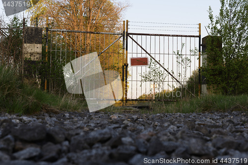 Image of Gate on abandoned railroad track