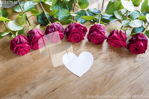 Image of roses with white heart