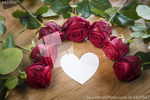 Image of Roses with white heart