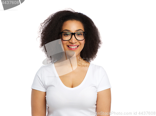 Image of african american woman in white t-shirt