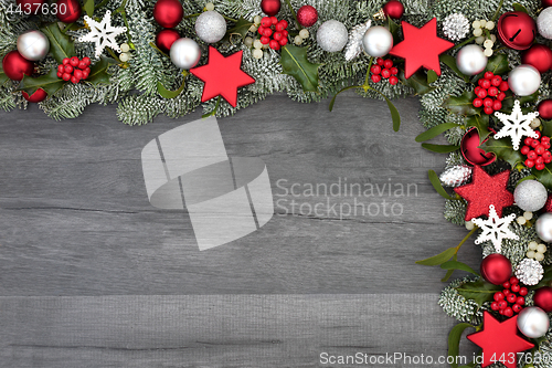 Image of Festive Christmas Background Border