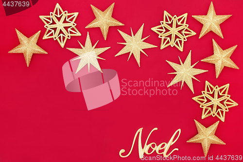 Image of Christmas Gold Star Bauble Background