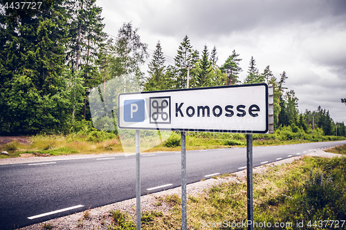 Image of Sign by the road at the Komosse nature reserve