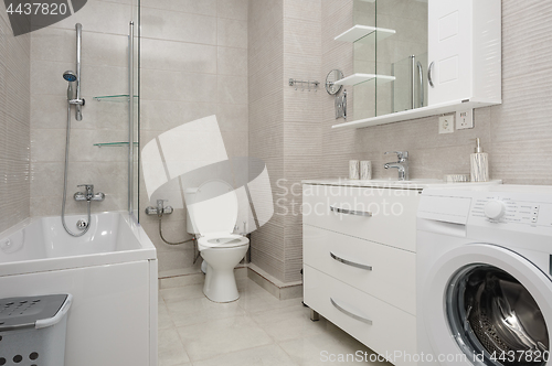 Image of Modern white bathroom interior